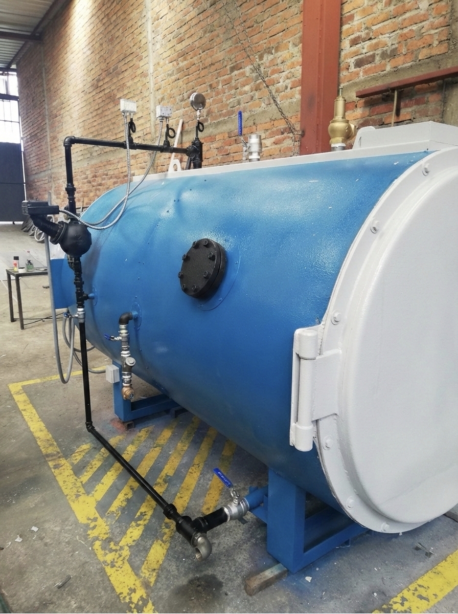 Instalación de caldera de vapor CODEMIJ en planta industrial